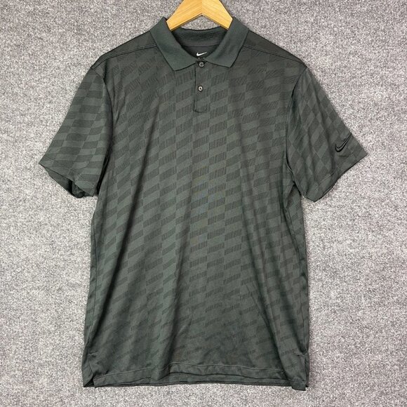 Nike Polo Shirt Men's Sz Medium Mesh Dri-Fit Standard‎ Fit - Picture 1 of 8